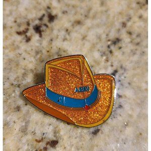 2012 ?? Destination Imagination Pin ABDI Alberta Canada Gold Glitter Cowboy Hat